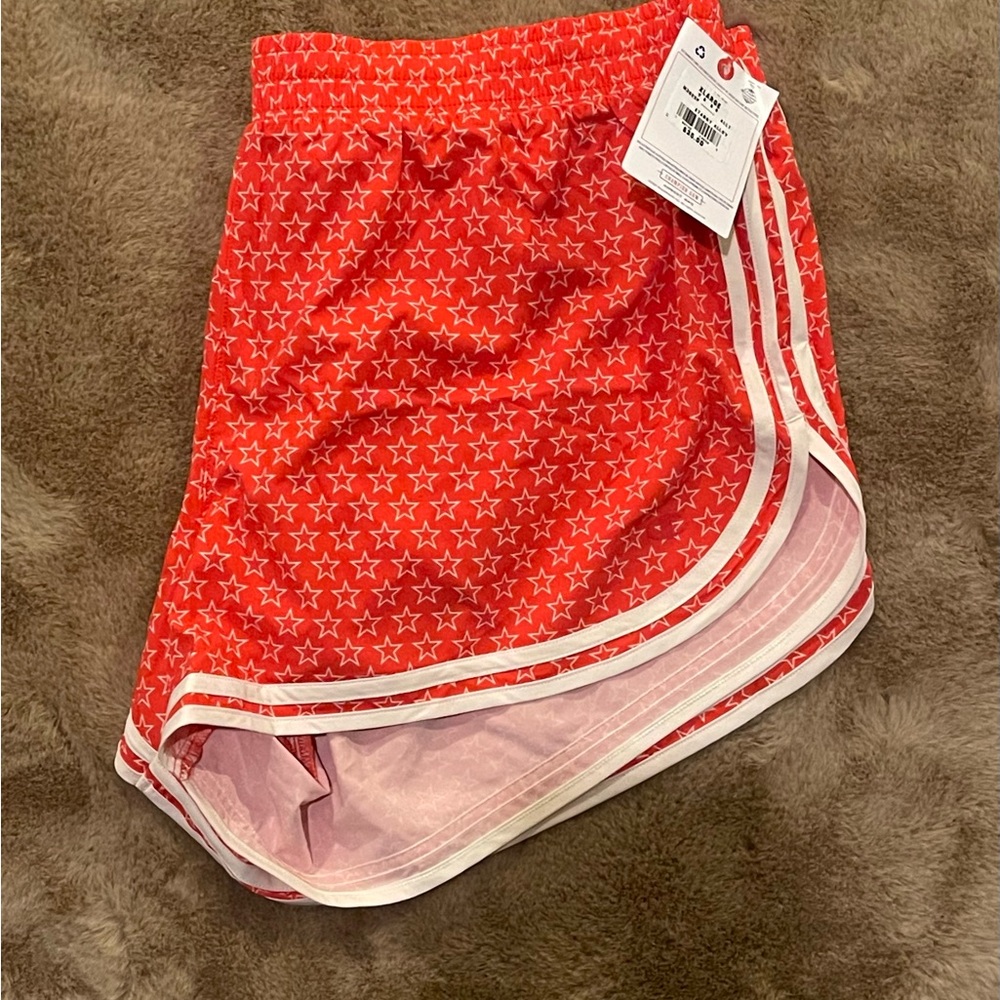 CHAMPION EXTRA LARGE XL WOMENS SHORTS STARS ORANGE WHITE
